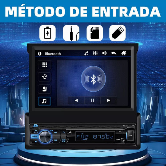 Autoestéreo Carsapro Pantalla Retráctil Táctil Cámara Mirror Link Bluetooth Transmisor FM Autoestéreo Pantllas Para Carro Autos Estereo de Pantalla 9607-MP5 Camera Color Negro