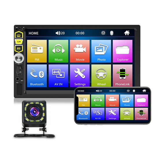 Carsapro 2-Din Car Stereo with CarPlay Mirrorlink 7-Inch Touch Screen Bluetooth FM USB Aux