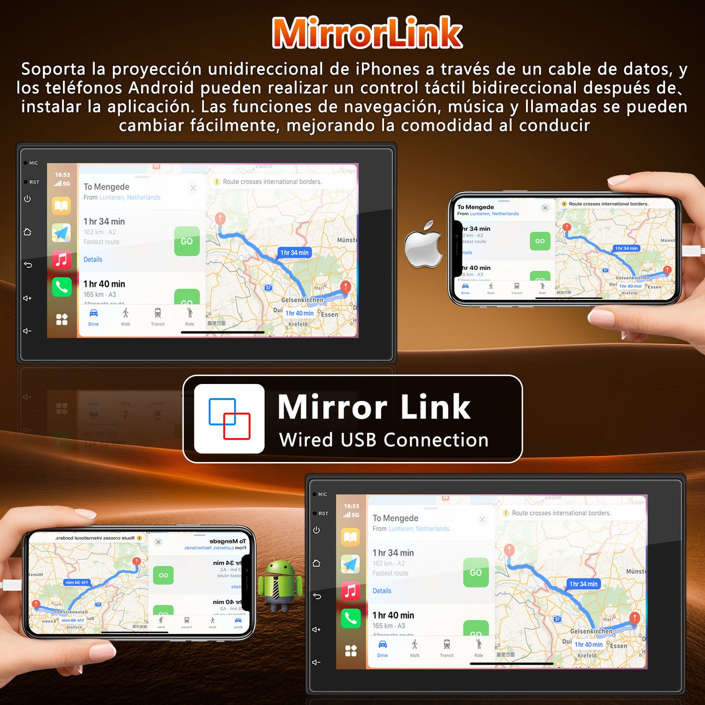 Auto Estéreo Carplay Inalámbrico Android 4+64gb 7 Pulgadas 2din Pantalla Táctil Autoestéreo Android Auto Estéreo De Pantalla Mirror Link Stereo Carro Bt Wifi Gps Cámara Fm Usb Rca
