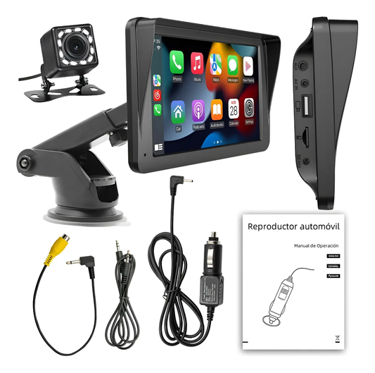 Carsapro Car Stereo 7-inch IPS Touch Screen Wireless CarPlay Android Auto Portable Bluetooth Mirrorlink Car Stereo with Camera